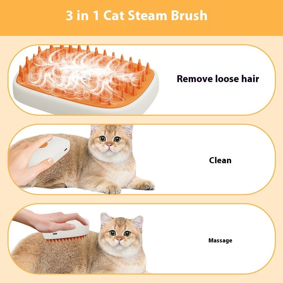 USB Rechargeable Pet Steam Brush