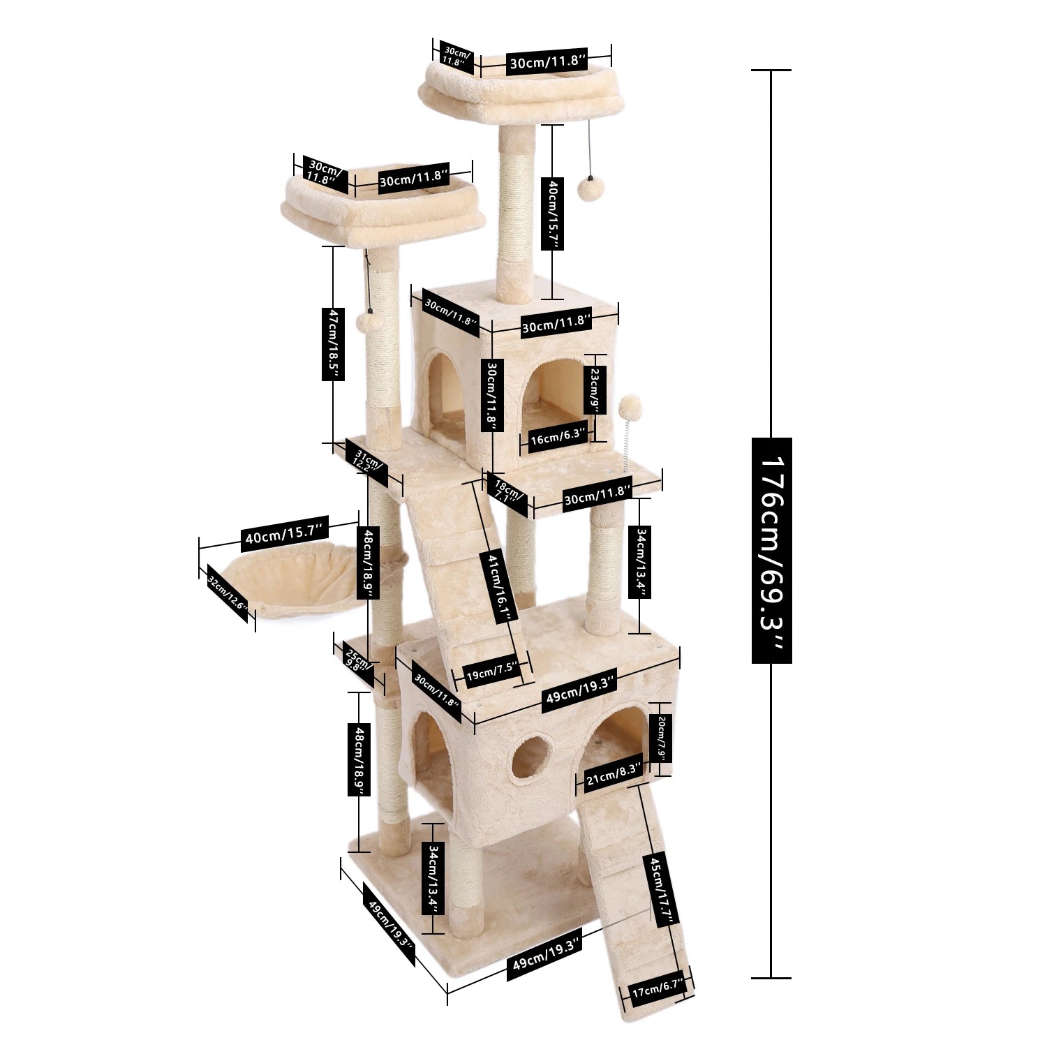 Luxury Cat Tower with Double Condos