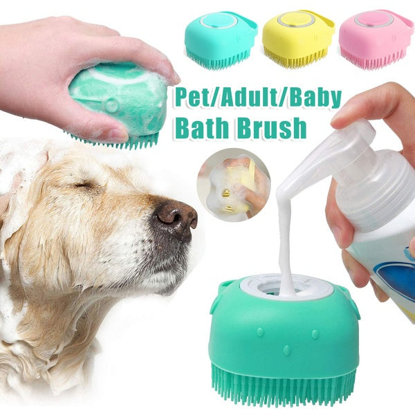 Silicone Dog Bath and Massage Gloves Brush