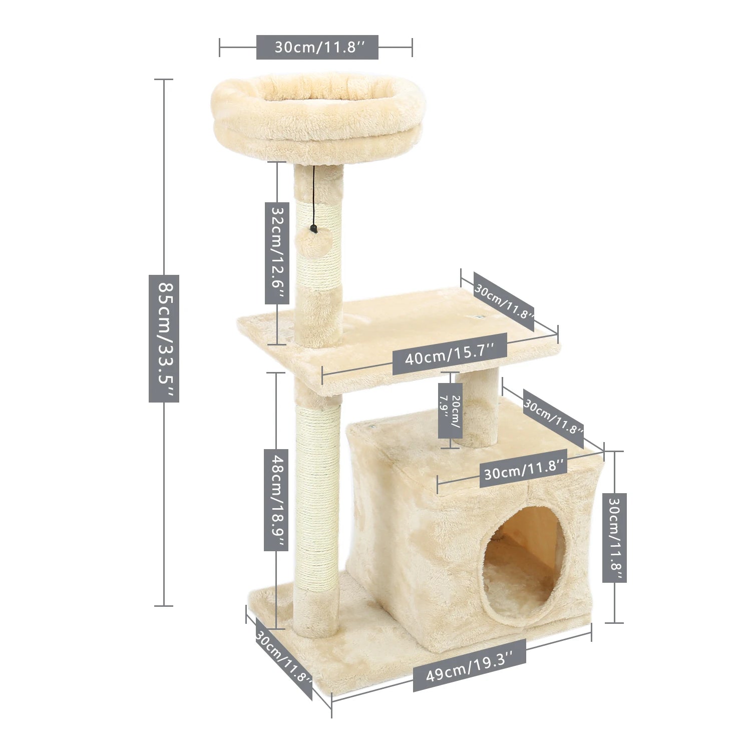 Luxury Cat Tower with Double Condos