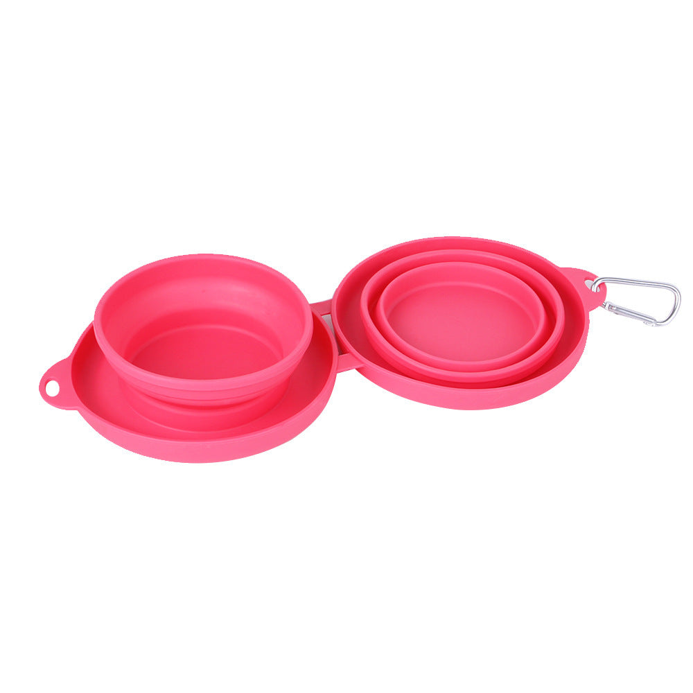 Rubber Foldable Double Bowl 