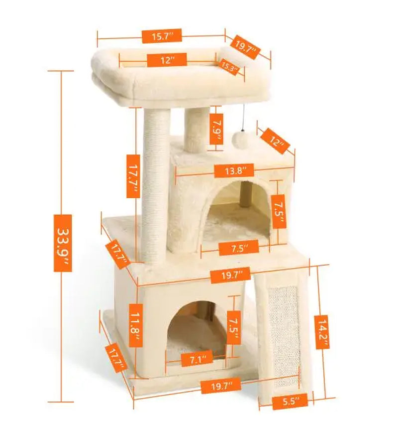 Luxury Cat Tower with Double Condos